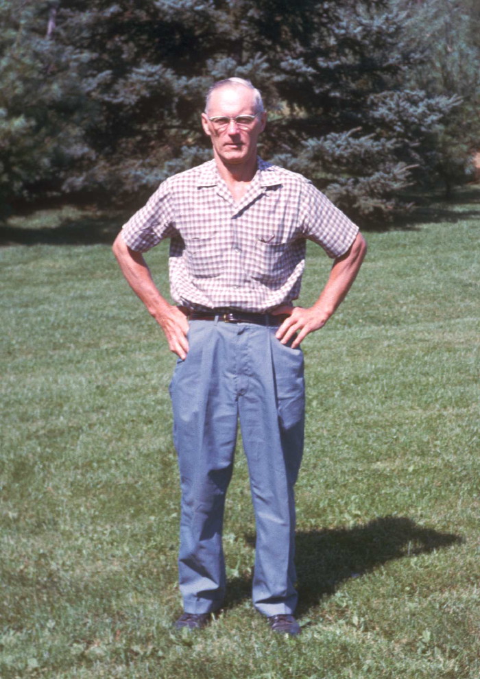Carl Landstrom, summer, 1965, in John and Mabel's yard